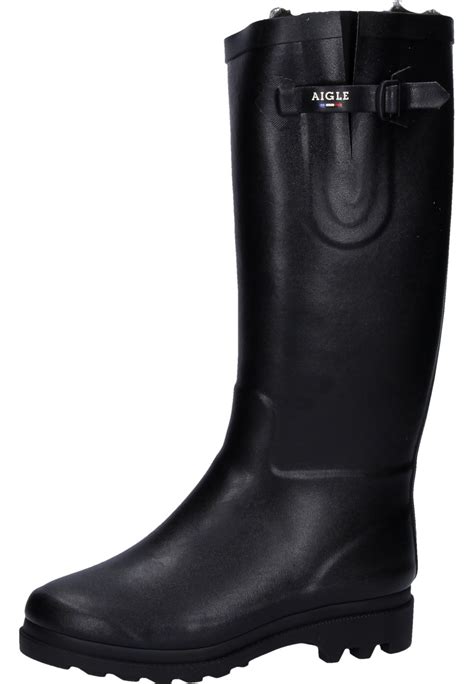 The New Aiglentine Fur 2 Black Winter Rubber Boots By Aigle