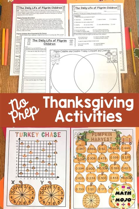 Thanksgiving Activities For 5th Graders