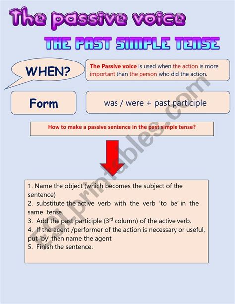 The Passive Voice Past Simple ESL Worksheet By Yasyasyas92