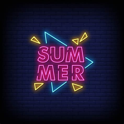 Premium Vector Summer Neon Signs Style Text