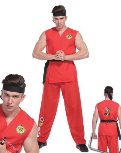 Adult Eagle Fighter Karate Costume Ken Ryu Fang Fancy Dress Deluxe Mens