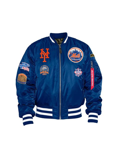 Alpha Industries New York Mets X Alpha X New Era Ma 1 Bomber Jacket In