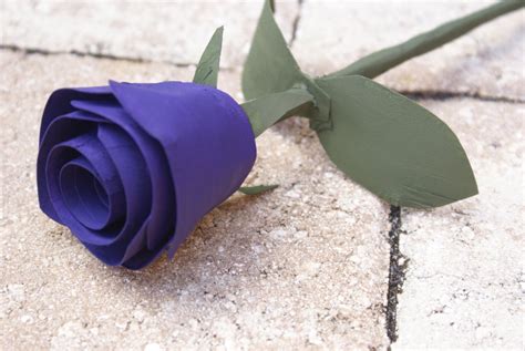 Single Purple Rose For Anniversary T Handpainted Purple Etsy