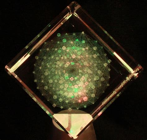 E8 Theory Of Everything Laser Etched In Optical Crystal Glass Art By J