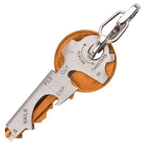 8 In 1 Keychain Gadget Utility Key Ring Multi Function Pocket Tool
