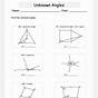 Finding Unknown Angles Worksheet