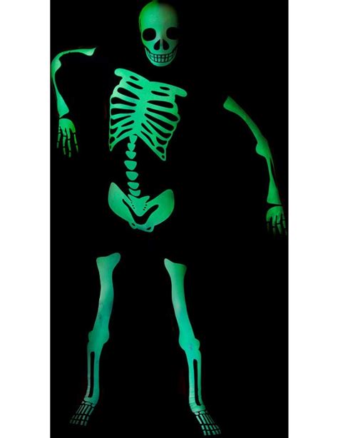 Glow In The Dark Skeleton Morphsuit Simply Fancy Dress Glow In The