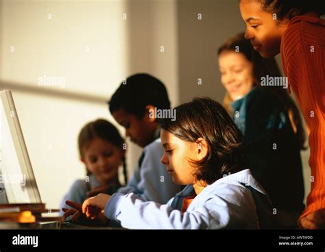 Group Of Young Boys And Girls Playing Games Stock Photo Alamy