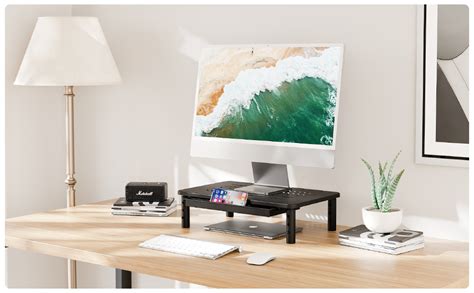 Fitueyes Monitor Stand With Drawer Height Adjustable Computer Monitor