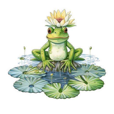 Premium Photo Frog Sitting On A Lily Pad