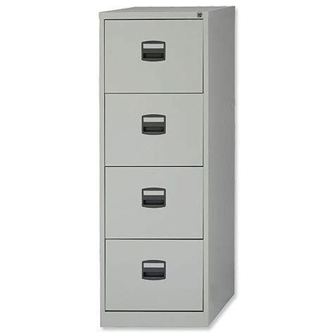 Target marketing systems bradley collection modern 4 drawer filing cabinet with metal handles, black. 4 Drawer Steel Filing Cabinet Lockable Grey Trexus By ...