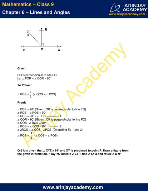 NCERT Solutions For Class 9 Maths Chapter 6 Exercise 6 1 Lines And Angles