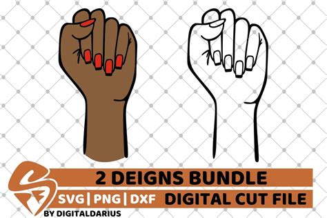 X Fist Designs Bundle Svg Hand Svg Melanin Black Woman