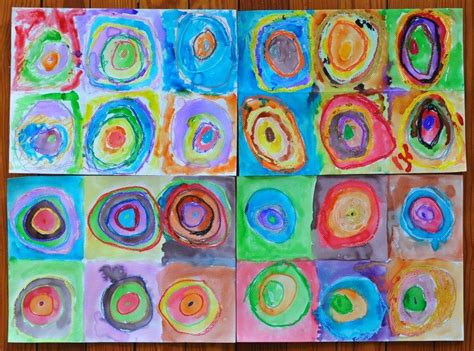 Kandinsky Circles Circle Painting Elementary Art Projects