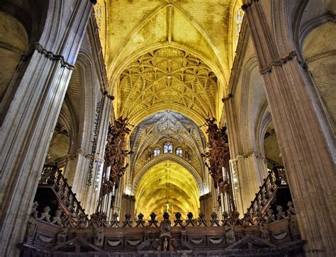 Seville Cathedral Central Nave A View Above Trascoro
