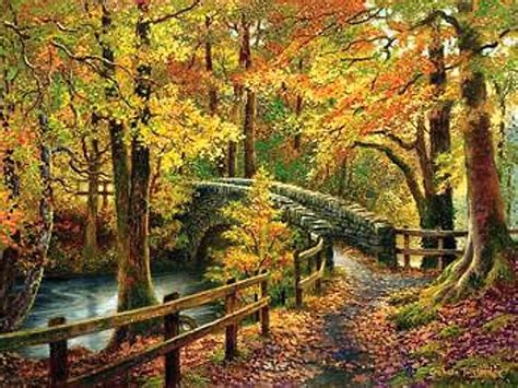 Autumn Autumn Bridge Bridge Wallpaper Beautiful Nature