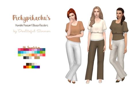 Simsworkshop Peasant Blouse Recolored By Deelitefulsimmer • Sims 4