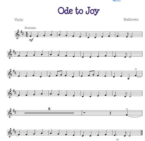 Ode To Joy For The Beginner Violinist Violin Songs Violin Lessons