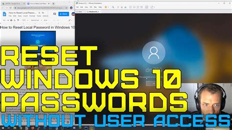 How To Reset Windows 10 Passwords On Local Accounts Youtube
