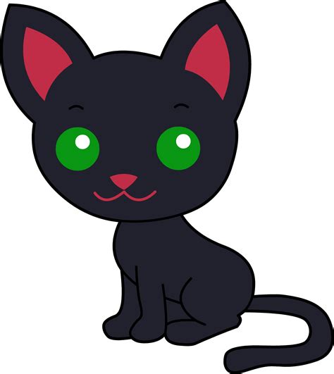 Cute Black Kitty Cat Free Clip Art