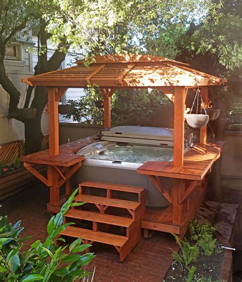 An outdoor living area is a perfect place to slow downtime and relax. Hot Tub Enclosure Kits: Hot Tub Pavilion Kit Made of ...