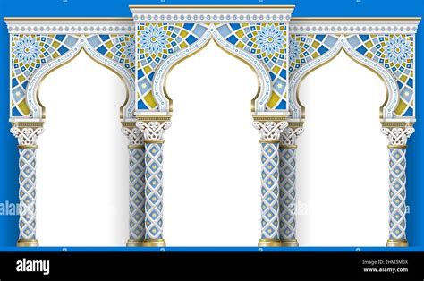 The Eastern Arch Of The Mosaic Carved Architecture And Classic Columns Indian Style