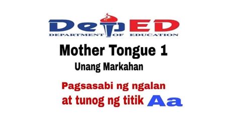 Melc Based Paano Itunog Ang Titik Aa Mother Tongue Youtube