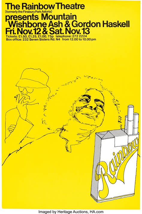 Mountain Wishbone Ash 1971 Rainbow Theater London Concert Poster