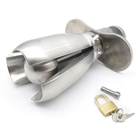 Stainless Steel Chastity Device Openable Anal Plugs Heavy Anus Beads