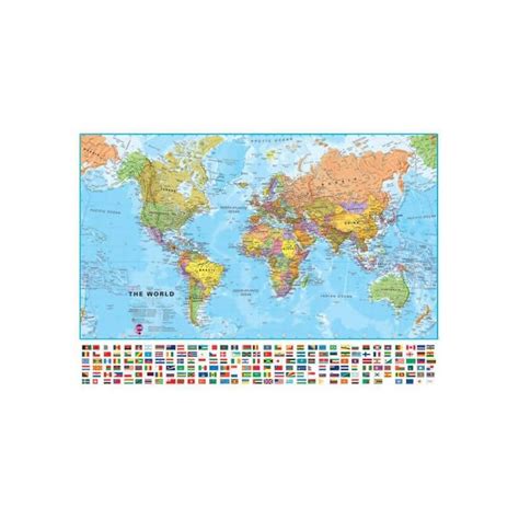 Buy Maps International Medium World Wall Map Political With Flags