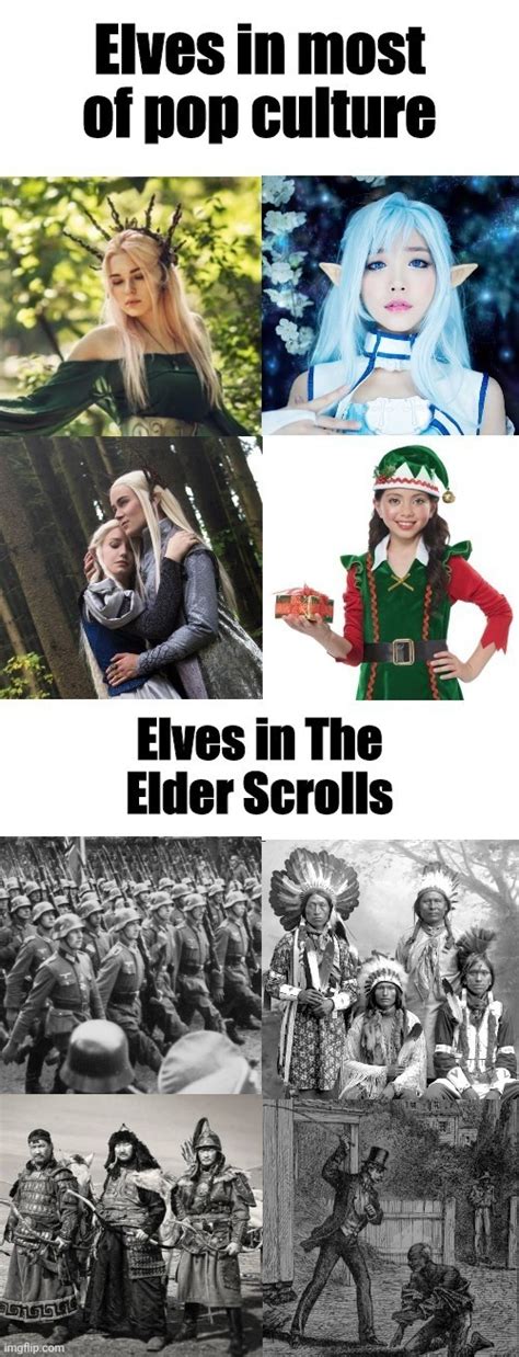Elves In Pop Culture Vs Elves In The Elder Scrolls Imgflip