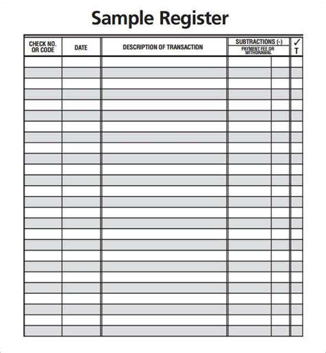 Freeprintablecheckregisterstemplate Checklist Template Notes