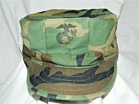 Us Marine Corps Issue Usmc 8 Point Woodland Camo Utility Cover Hat Cap