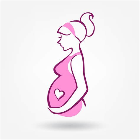 Simbolo Da Mulher Gravida Desenho Estilizado Vector Desenho Images
