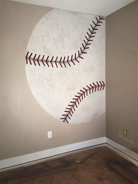 Baseball Mural Baseball Bathroom Baseball Themed Bedroom Baseball