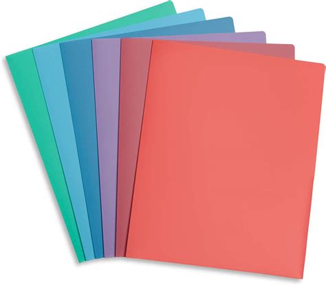 Blue Summit Supplies 6 Poly Two Pocket Folders Assorted
