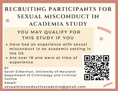 CCJS Undergrad Blog Recruiting For Study On Sexual Misconduct In Academia