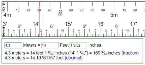 In 1958 the united states and countries of the commonwealth of nations (canada, new zealand, australia) defined the length of the international foot is to be exactly 0.3048 meters (304.8 millimetres). Convert meters to feet & inches or reversion (ft & in = m ?)