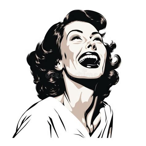 vintage pop art illustration of laughing woman stock illustration illustration of vintage