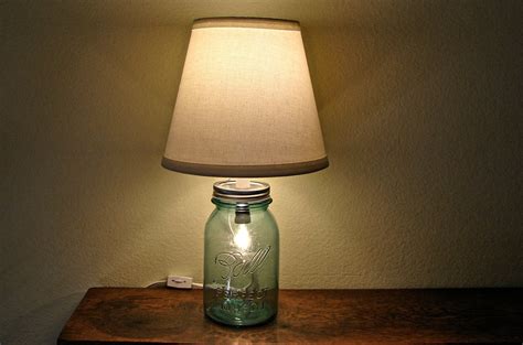 Discount Vintage Blue Mason Jar Table Lamp No Shade Two