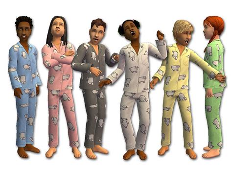 Mod The Sims Sheepish Flannel Pajamas Sims 4 Cc Kids Clothing Sims