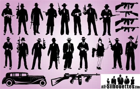 Free Vectors Silhouette Gangster Pack All Silhouettes