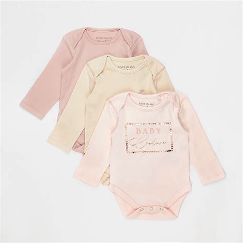 Baby Pink Bodysuits 3 Pack River Island