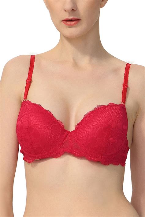 Phistic Women Lace Overlay Extreme Push Up Bra 34a 36c