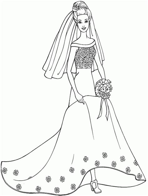 Wedding Dress Coloring Pages Coloring Home