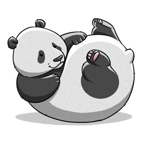 Funny Cartoon Cute Fat Panda Bear Illustration Stock Photo By