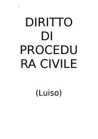 Luiso Volume 1 Riassunto Diritto Processuale Civile Sintesi