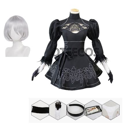 Nier Automata Cosplay Costume Yorha 2b Sexy Black Dress Games Suit Women Role Play Halloween