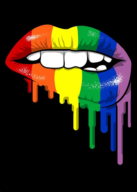 Lgbt Lips Colors T Poster Picture Metal Print Paint By Giovanni