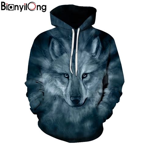 New Wolf Hoodies Men 3d Sweatshirt Hooded Anime Pullover Quality Brand